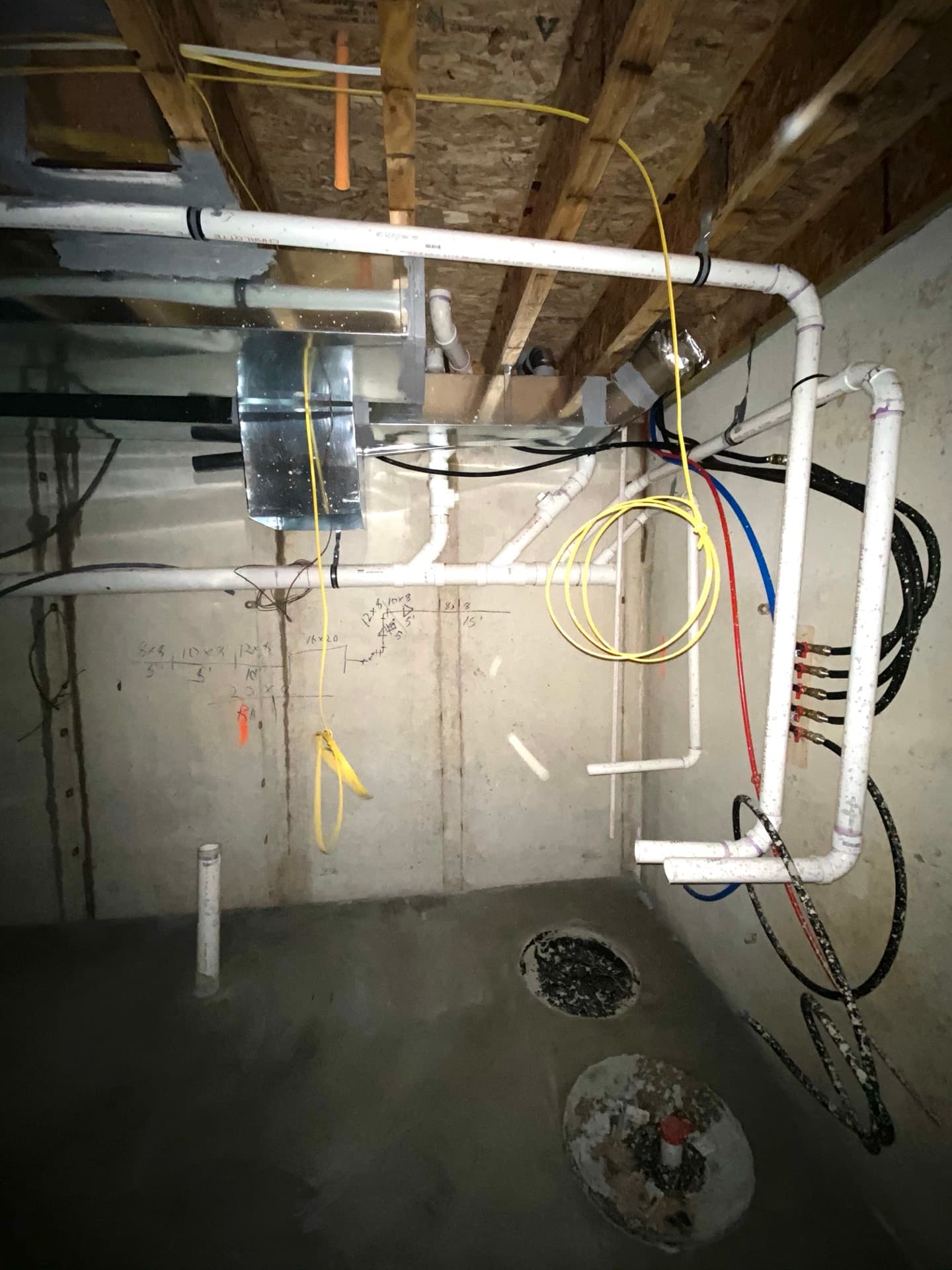 Basement rough-in layout