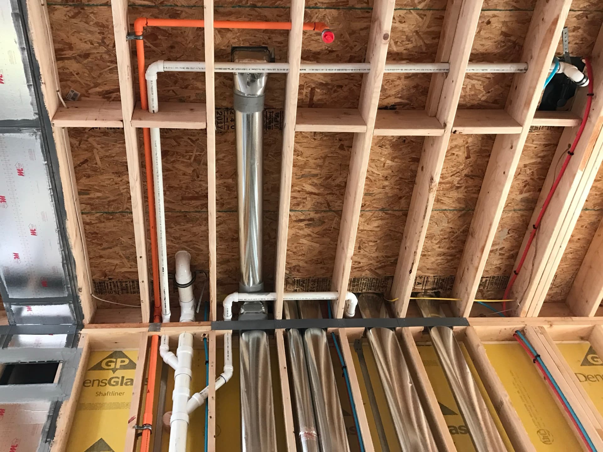 Ceiling pipe and duct run